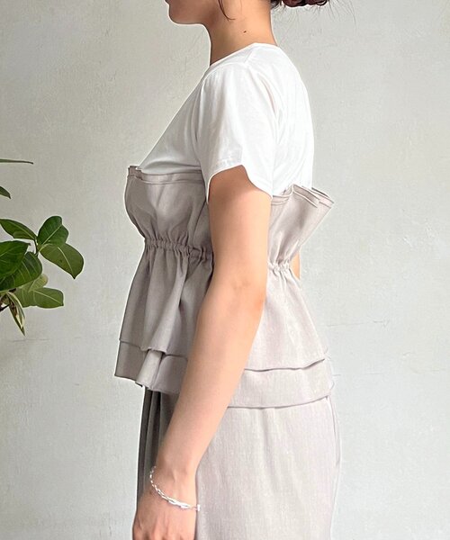 un dix cors(アンディコール)の「フリルセットアップ(つなぎ/オールインワン・レディース・ブラック/ベージュ・FREE)」の22枚目の写真