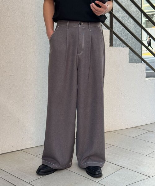 CIAOPANIC（チャオパニック）の「サイドステッチワイドスラックス（その他パンツ・メンズ・ブラック/グレー・LARGE/MEDIUM）」の6枚目の写真