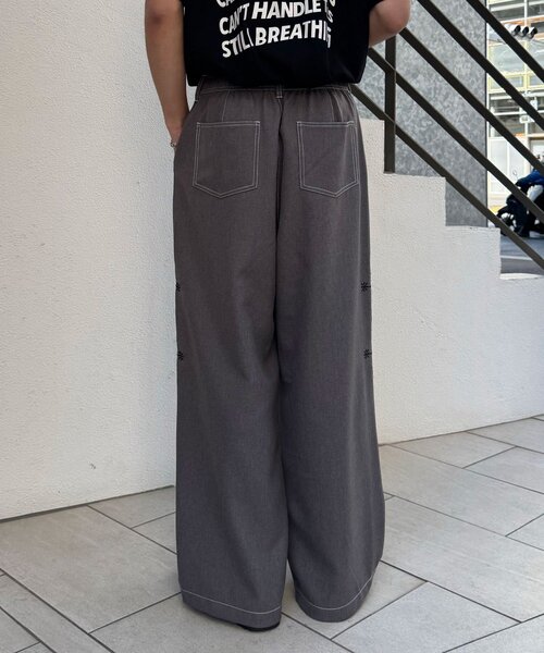 CIAOPANIC（チャオパニック）の「サイドステッチワイドスラックス（その他パンツ・メンズ・ブラック/グレー・LARGE/MEDIUM）」の7枚目の写真