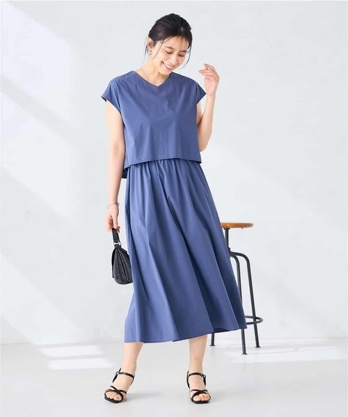 a.v.v(アーヴェヴェ)の「【微撥水】ナイロンドッキングワンピース(ワンピース・レディース・カーキ/ネイビー・38/40)」の14枚目の写真