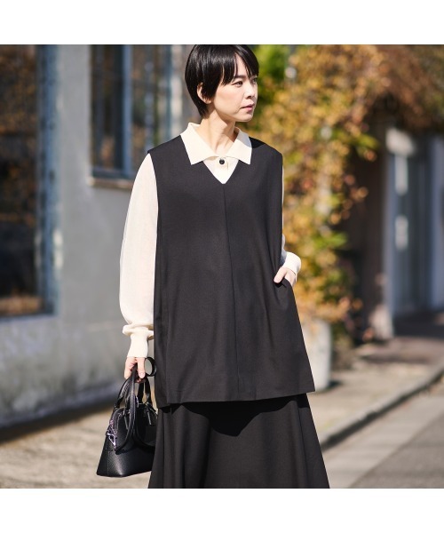 COMMON+HAUS(コモンハウス)の「シースルーニットカーディガン(カーディガン/ボレロ・レディース・サーモンピンク/ブラック/オフホワイト・FREE)」の9枚目の写真