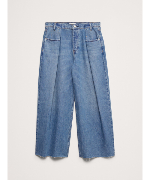 Banana Republic(バナナリパブリック)の「ミッドライズ ルーズ プリーツ クロップ ジーンズ(デニムパンツ・レディース・インディゴブルー・24/25/26/27/28)」の5枚目の写真