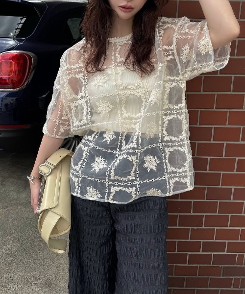 WILLFULLY(ウィルフリー)の「square lace big tee & rib tops SET(Tシャツ/カットソー・レディース・ブラック/ナチュラル・FREE)」の16枚目の写真