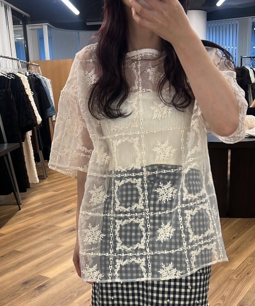WILLFULLY(ウィルフリー)の「square lace big tee & rib tops SET(Tシャツ/カットソー・レディース・ブラック/ナチュラル・FREE)」の13枚目の写真