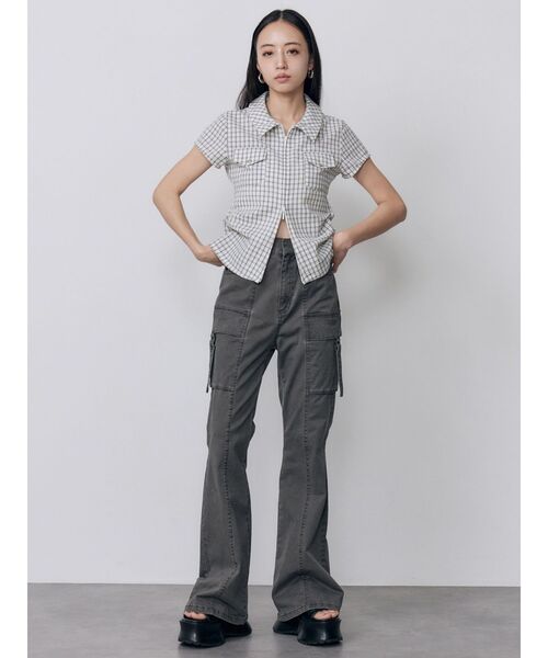 MURUA(ムルーア)の「ジップハーフスリーブシャツ 夏服(シャツ/ブラウス・レディース・ホワイト/ブラック・FREE)」の19枚目の写真