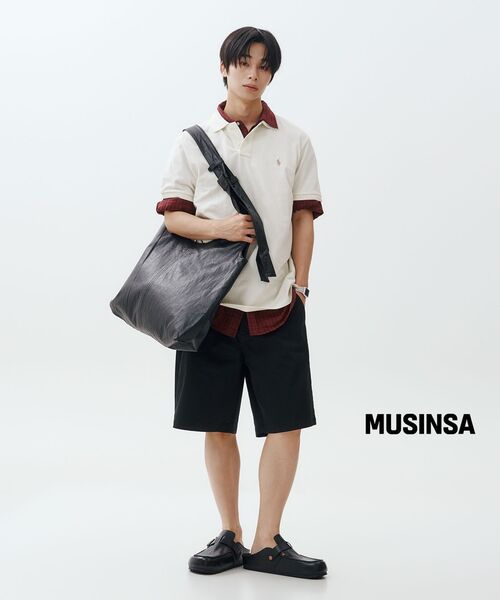 MUSINSA STANDARD（ムシンサスタンダード）の「[クールタンダード] ワイドチノショーツ [ブラック]（その他パンツ・メンズ・その他・26/27/28/29/30/31/32/33/34/36/38/40/42）」の7枚目の写真