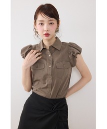 rienda（リエンダ）の「【AKB48 行天友莉奈さん着用】バルーンスリーブポケットブラウス　春服 夏服（シャツ/ブラウス）」