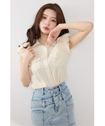 rienda（リエンダ）の「【AKB48 行天友莉奈さん着用】バルーンスリーブポケットブラウス　春服 夏服（シャツ/ブラウス）」