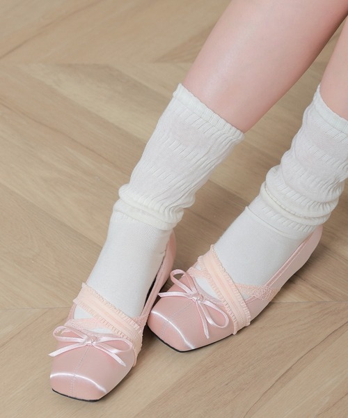 ☆良品 トッズ サテン生地 ラバーペブル バレエシューズ パンプス