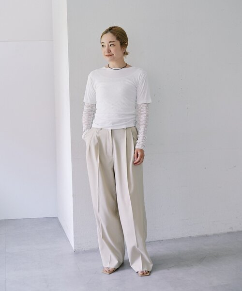 SHENERY(シーナリー)の「【LUALY】アジャストメントタックパンツ(その他パンツ・レディース・グレー/アイボリー・36/38)」の10枚目の写真