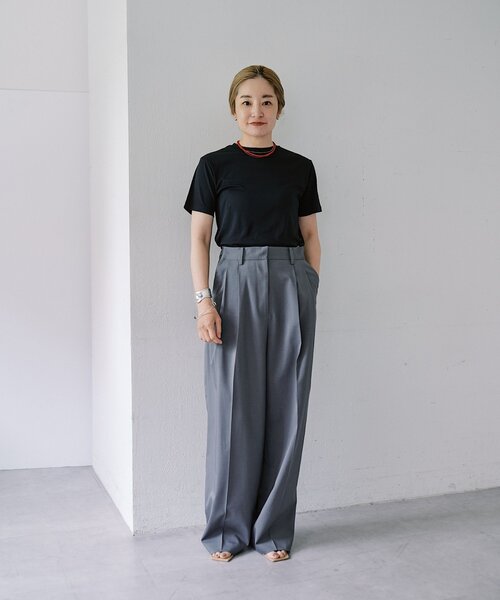 SHENERY(シーナリー)の「【LUALY】アジャストメントタックパンツ(その他パンツ・レディース・グレー/アイボリー・36/38)」の3枚目の写真
