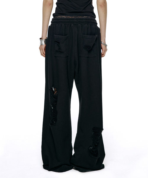 ROCKCAKE（ロックケーキ）の「Creation Damage Jogger - Black（スウェットパンツ・レディース・その他・X-SMALL/SMALL）」の3枚目の写真