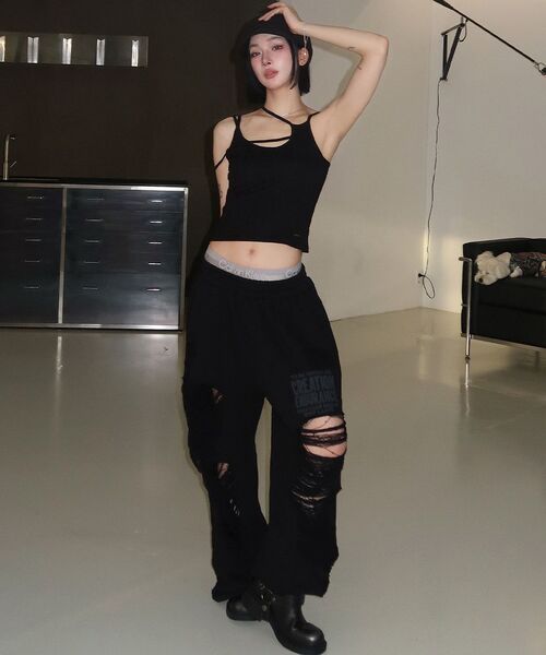 ROCKCAKE（ロックケーキ）の「Creation Damage Jogger - Black（スウェットパンツ・レディース・その他・X-SMALL/SMALL）」の11枚目の写真