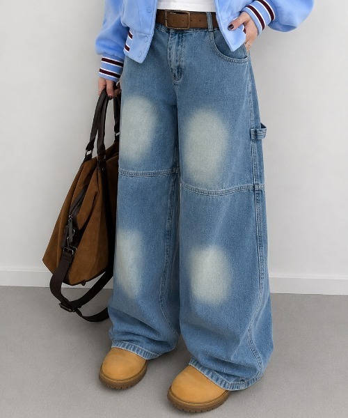 NANEA(ナネア)の「ヴィンテージライク ペインターワイドデニムパンツ(デニムパンツ・レディース・ブルー・MEDIUM/SMALL)」の5枚目の写真