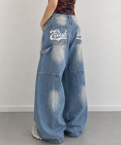 NANEA(ナネア)の「ヴィンテージライク ペインターワイドデニムパンツ(デニムパンツ・レディース・ブルー・MEDIUM/SMALL)」の4枚目の写真