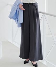Olume （オリュム）の「タックワイドパンツ（スラックス）」