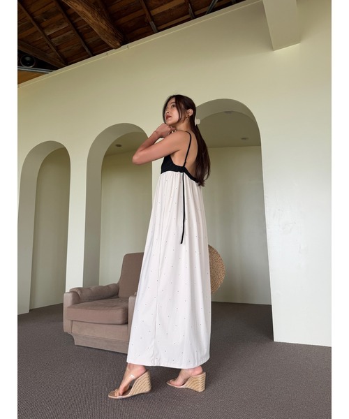 TRUNC(トランクエイティーエイト)の「Open-Back Dot Print Dress/ オープンバックドットプリントドレス(ワンピース・レディース・ブラック/ベージュ・FREE)」の11枚目の写真