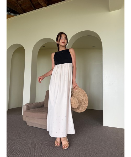 TRUNC(トランクエイティーエイト)の「Open-Back Dot Print Dress/ オープンバックドットプリントドレス(ワンピース・レディース・ブラック/ベージュ・FREE)」の13枚目の写真