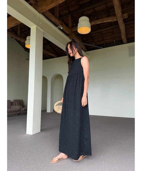 TRUNC(トランクエイティーエイト)の「Open-Back Dot Print Dress/ オープンバックドットプリントドレス(ワンピース・レディース・ブラック/ベージュ・FREE)」の14枚目の写真