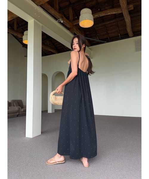 TRUNC(トランクエイティーエイト)の「Open-Back Dot Print Dress/ オープンバックドットプリントドレス(ワンピース・レディース・ブラック/ベージュ・FREE)」の15枚目の写真