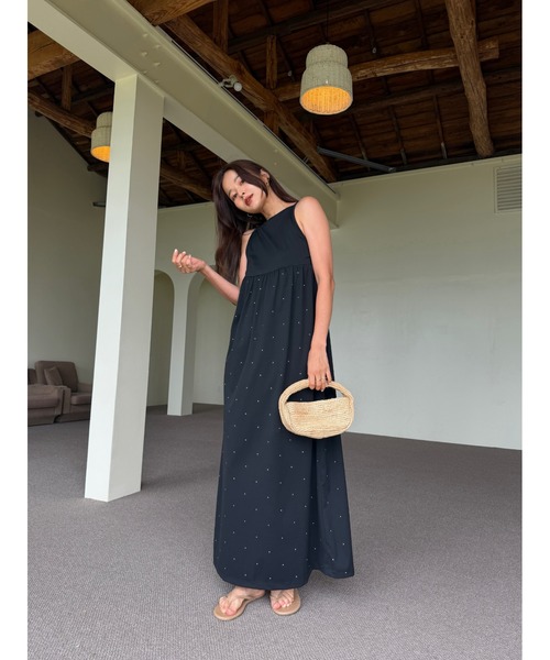 TRUNC(トランクエイティーエイト)の「Open-Back Dot Print Dress/ オープンバックドットプリントドレス(ワンピース・レディース・ブラック/ベージュ・FREE)」の16枚目の写真