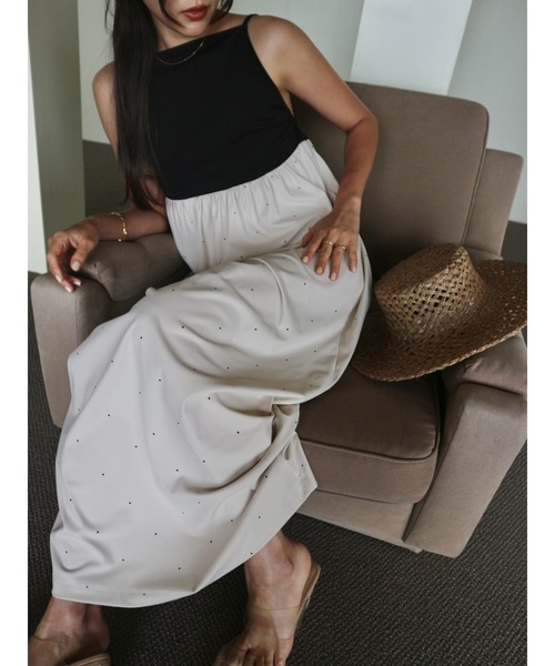 TRUNC(トランクエイティーエイト)の「Open-Back Dot Print Dress/ オープンバックドットプリントドレス(ワンピース・レディース・ブラック/ベージュ・FREE)」の18枚目の写真