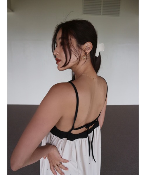 TRUNC(トランクエイティーエイト)の「Open-Back Dot Print Dress/ オープンバックドットプリントドレス(ワンピース・レディース・ブラック/ベージュ・FREE)」の21枚目の写真