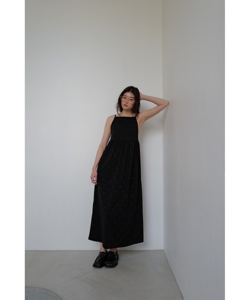 TRUNC(トランクエイティーエイト)の「Open-Back Dot Print Dress/ オープンバックドットプリントドレス(ワンピース・レディース・ブラック/ベージュ・FREE)」の8枚目の写真