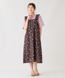 セール】【手洗いOK】アンティークローズプリントワンピース