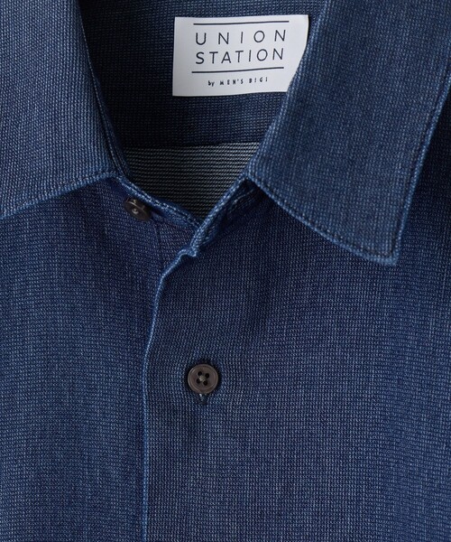 UNION STATION(ユニオンステーション)の「メッシュデニムハーフスリーブシャツ<ストレッチ・ハンドウォッシャブル・通気性>(シャツ/ブラウス・メンズ・ライトブルー/ブルー・M/L)」の12枚目の写真