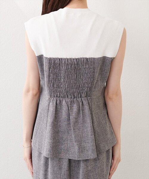 natural couture(ナチュラルクチュール)の「レース切替ペプラムTOPS(シャツ/ブラウス・レディース・イエロー/ライトベージュ/ブラック・FREE)」の10枚目の写真