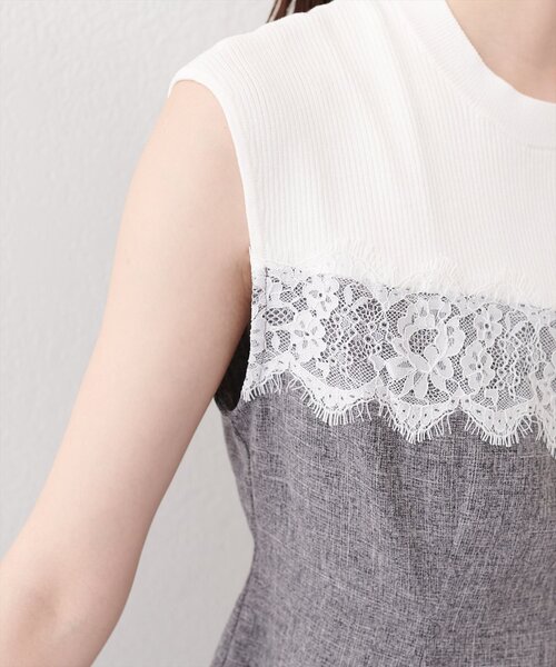natural couture(ナチュラルクチュール)の「レース切替ペプラムTOPS(シャツ/ブラウス・レディース・イエロー/ライトベージュ/ブラック・FREE)」の11枚目の写真