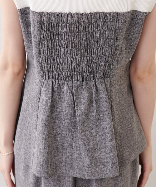 natural couture(ナチュラルクチュール)の「レース切替ペプラムTOPS(シャツ/ブラウス・レディース・イエロー/ライトベージュ/ブラック・FREE)」の12枚目の写真