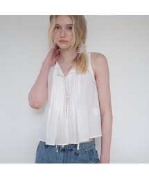 Pintuck tie sleeveless blouse [FRSP08BL06]_Ivory