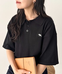 POLOCHAMPS(ポロチャンプス)/ワンポイント刺繍 ポロシャツ 半端袖 オーバーFIT/POLOSHIRT