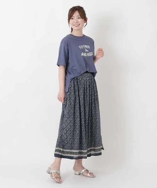 one'sterrace(ワンズテラス)の「リゾート パンツ付スカート(スカート・レディース・ブルー系その他7/ネイビー系5/ベージュ系8・02)」の4枚目の写真