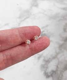 YU-KA:ビジュースタッドピアス rhinestone stud earrings