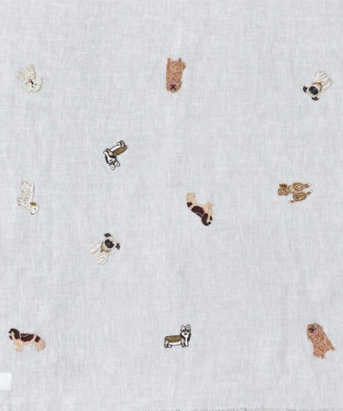 BEARDSLEY(ビアズリー)の「犬の刺繍ストール《CITRUS》(ストール/ショール・レディース・ホワイト・FREE)」の6枚目の写真