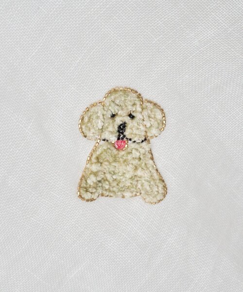 BEARDSLEY(ビアズリー)の「犬の刺繍ストール《CITRUS》(ストール/ショール・レディース・ホワイト・FREE)」の4枚目の写真