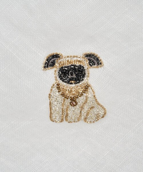 BEARDSLEY(ビアズリー)の「犬の刺繍ストール《CITRUS》(ストール/ショール・レディース・ホワイト・FREE)」の3枚目の写真