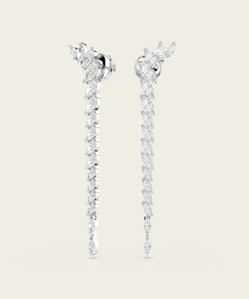 SWAROVSKI（スワロフスキー）の「【公式】【スワロフスキー】Mesmera ピアス, マーキスカット, ホワイト, ロジウム・プレーティング（ピアス（両耳用）・レディース・シルバー系・ONE SIZE）」の3枚目の写真