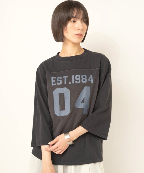 RNA-N(アールエヌエーエヌ)の「M2731 フットボールT(Tシャツ/カットソー・レディース・ベージュ/ブラック/キナリ・FREE)」の17枚目の写真