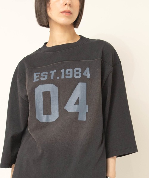 RNA-N(アールエヌエーエヌ)の「M2731 フットボールT(Tシャツ/カットソー・レディース・ベージュ/ブラック/キナリ・FREE)」の22枚目の写真