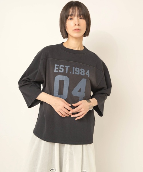 RNA-N(アールエヌエーエヌ)の「M2731 フットボールT(Tシャツ/カットソー・レディース・ベージュ/ブラック/キナリ・FREE)」の16枚目の写真