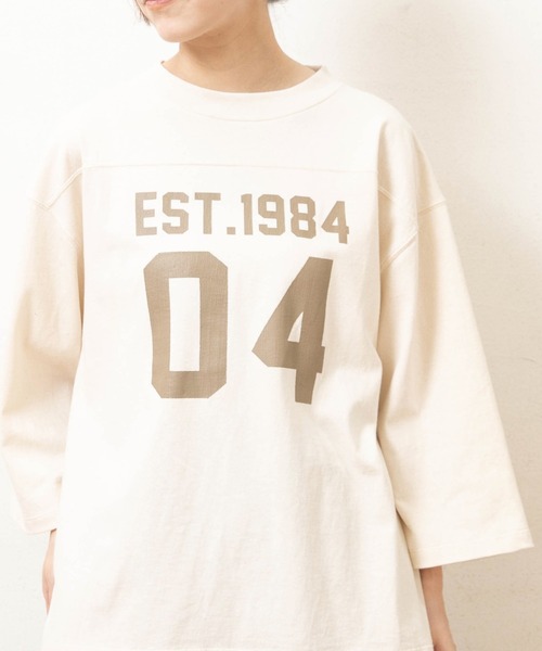 RNA-N(アールエヌエーエヌ)の「M2731 フットボールT(Tシャツ/カットソー・レディース・ベージュ/ブラック/キナリ・FREE)」の21枚目の写真