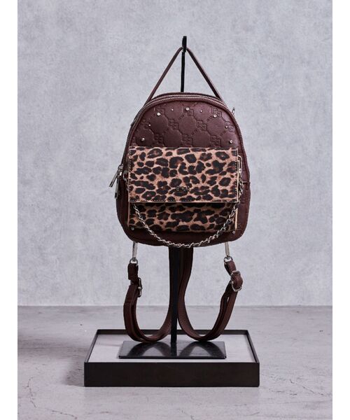 GYDA(ジェイダ)の「GYDA leopard bijou 5WAYミニリュック(バックパック/リュック・レディース・ブラウン/ブラック・FREE)」の2枚目の写真