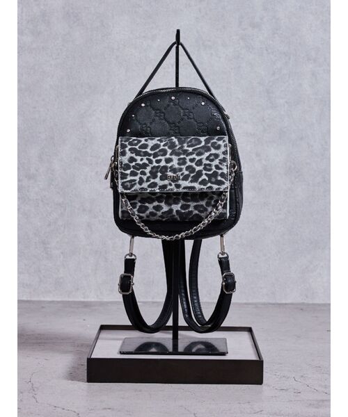 GYDA(ジェイダ)の「GYDA leopard bijou 5WAYミニリュック(バックパック/リュック・レディース・ブラウン/ブラック・FREE)」の1枚目の写真