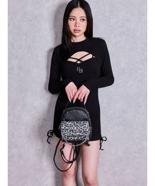 GYDA(ジェイダ)の「GYDA leopard bijou 5WAYミニリュック(バックパック/リュック・レディース・ブラウン/ブラック・FREE)」の4枚目の写真