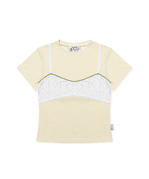 RuNaKi'Hu'(ルナキフ)の「WXT100 オハナ ビスチェ Tシャツ (クリームイエロー)(Tシャツ/カットソー・レディース・その他・1/2)」の1枚目の写真