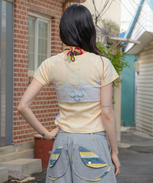 RuNaKi'Hu'(ルナキフ)の「WXT100 オハナ ビスチェ Tシャツ (クリームイエロー)(Tシャツ/カットソー・レディース・その他・1/2)」の5枚目の写真